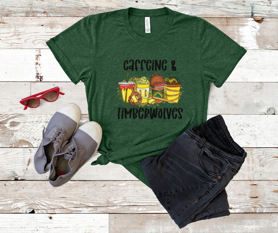 Caffeine & Timberwolves Softball Tee