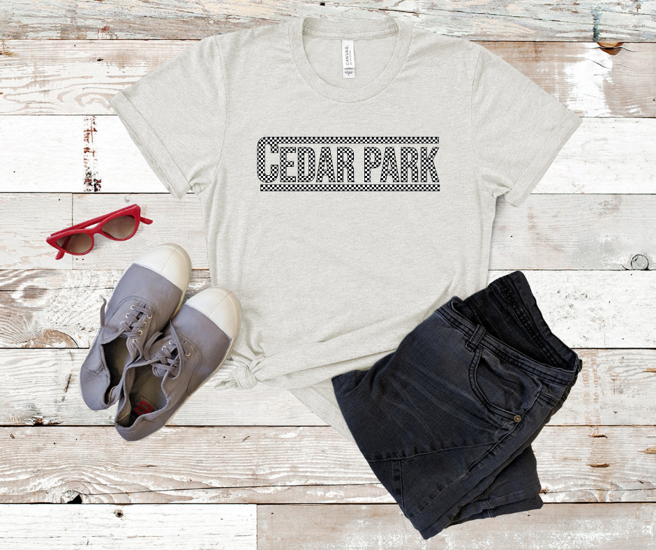 Checkered Cedar Park Tee