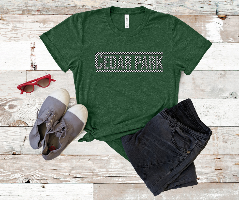 Checkered Cedar Park Tee