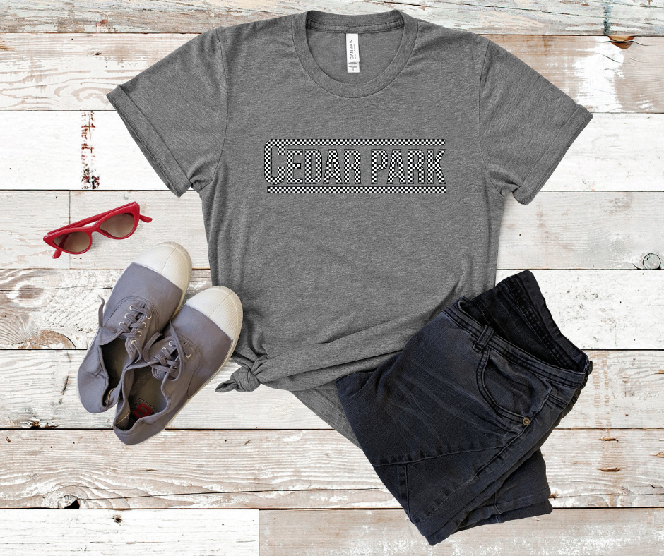 Checkered Cedar Park Tee