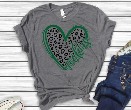 ***PREORDER*** Wolves Leopard Heart Tee